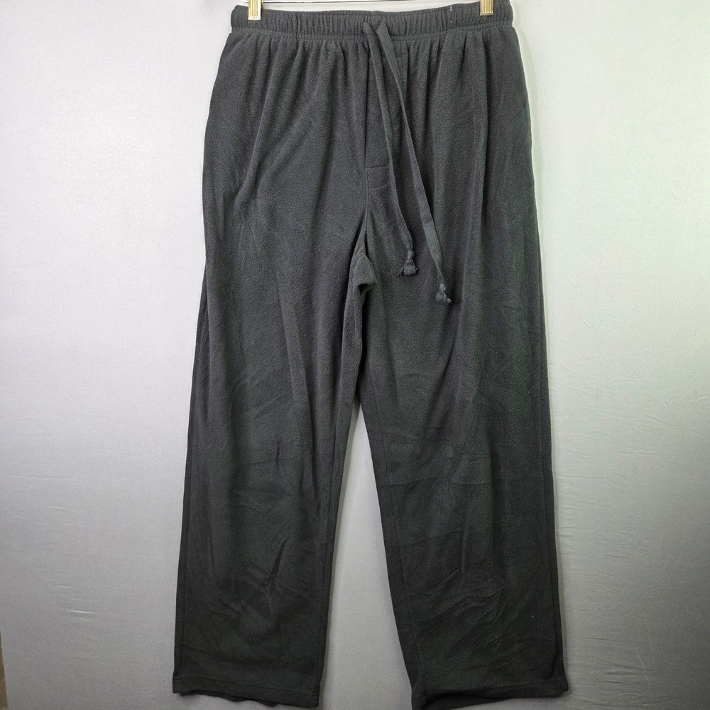 Croft & Barrow Fleece Lounge Pants Pajama Bottoms Large Gray Drawstring Mens